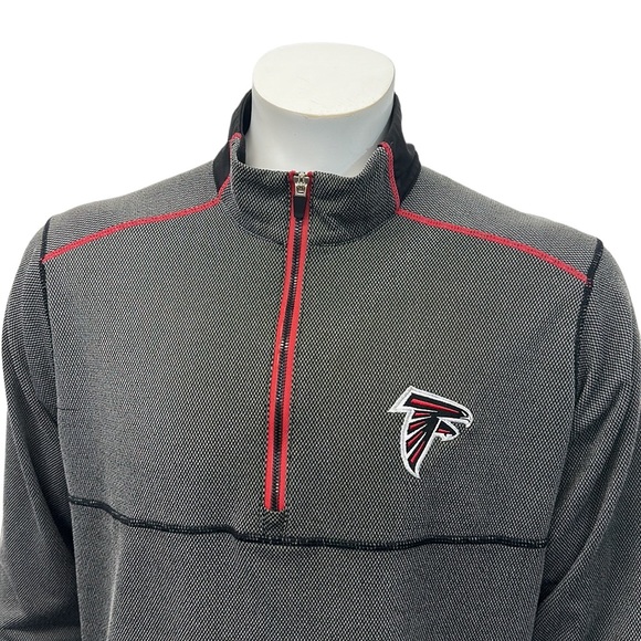 Atlanta Falcons NFL Gray Red Black Embroidered Pullover Jacket Antigua Large - Picture 8 of 12